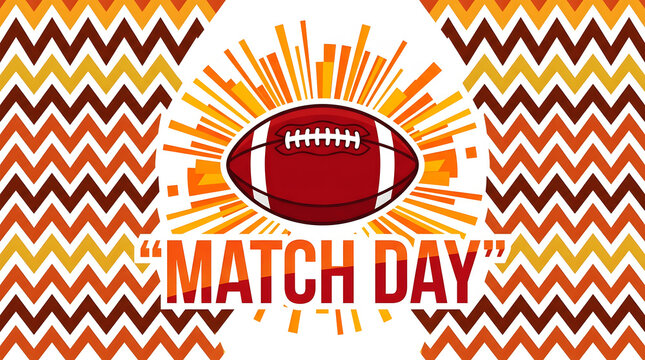 Vibrant soccer match day poster with football and trophy, yellow and red