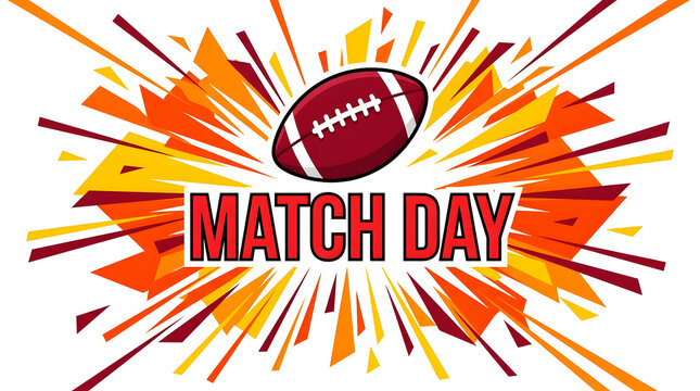 Vibrant soccer match day poster with golden sunburst and text