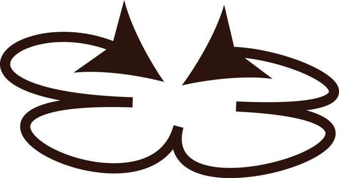 Elegant Curved Directional Pointer Icon.