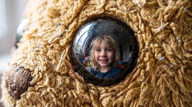 detailed Macro photo of macro teddy bear button eye showing abstract micro structural details and textures with professional studio lighting