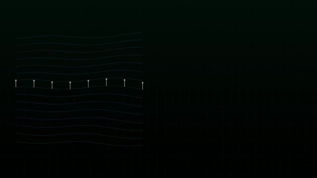 Quantum Computing Big Data Visualization Matrix, AI Algorithm Automation Infographic Grid HUD Element, 4K