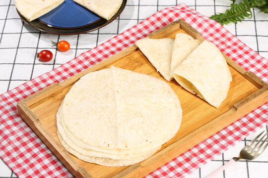 Henan Handmade Shredded Potato Pancakes on Wooden Board - Traditional Chinese Breakfast Food
