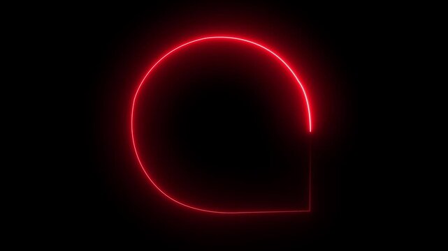 Abstract glowing rounded frame with outer glow animation. Seamless loop movement.