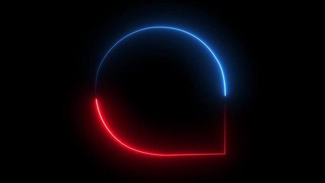 Abstract glowing rounded frame with outer glow animation. Seamless loop movement.