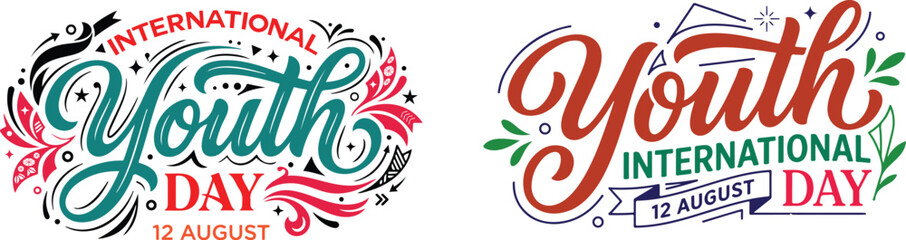 International youth day logos and typography designs © Surma