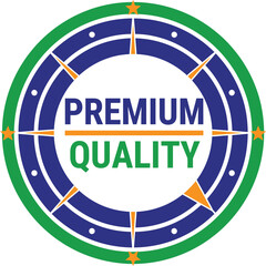 Naklejka premium Premium Quality Circular emblem with text and star details vector illustration