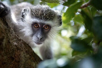 Fototapeta premium monkey behavior monitored through hidden cameras