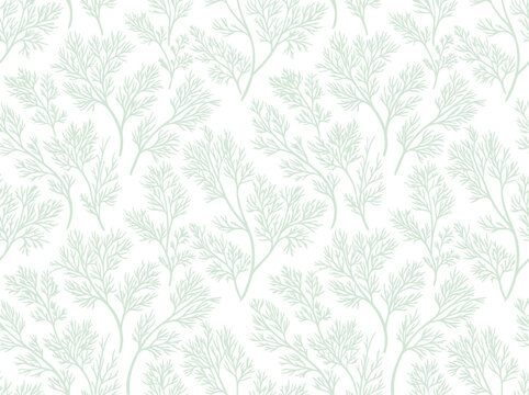 Leaves arranged in a repeating pattern create a soft texture with light green lines on a white background.