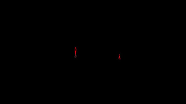 Minimal GPS route animation connecting two location pins on black background. Great for navigation interfaces, travel maps, delivery tracking, transportation services and digital presentations.