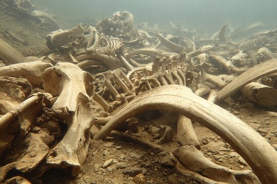 underwater graveyard of whale skeletons