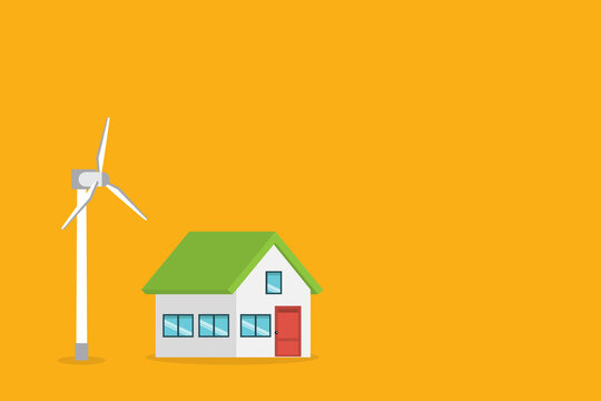 Eco Friendly Smart Home with Wind Turbine Renewable Energy