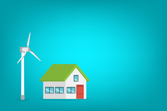 Eco Friendly Smart Home with Wind Turbine Renewable Energy