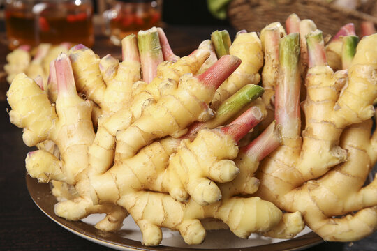 Freshly Dug Yellow Ginger Roots from Luoping Mountains Yunnan China Small Harvest Display