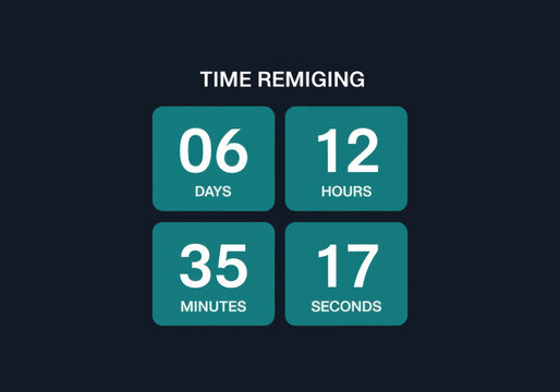 Digital countdown timer showing days hours minutes and seconds