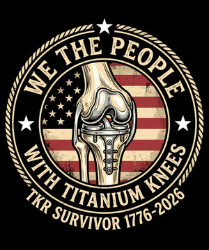 We The People With Titanium Knees Tkr Survivor 1776-2026 Knee Replacement Patient