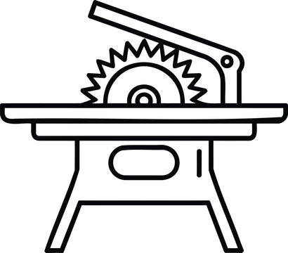 Table saw machine for wood cutting and carpentry work isolated on transparent background