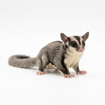 Sugar glider isolated on white background, stock photography
