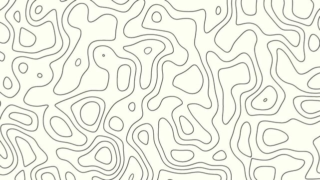 Abstract White Topography Background Animation with Flowing Contour Lines, Topographic Geo Map Pattern, Dynamic Terrain Waves, Seamless Motion Loop, Modern Geographic Landscape, Minimal Motion Graphic