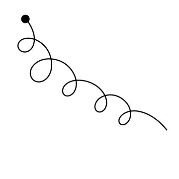 Abstract line arrow with scribble circle looped showing confusion to clarity concept for problem solving process and business direction