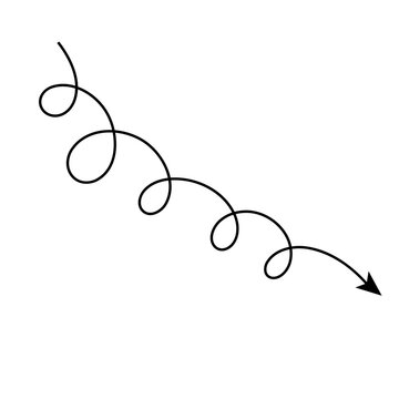 Abstract line arrow with scribble circle showing confusion to clarity concept for problem solving process and business direction