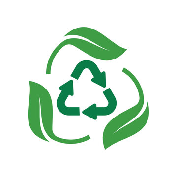Eco-Friendly Symbol with Leaves for Environmental Awareness and Sustainability