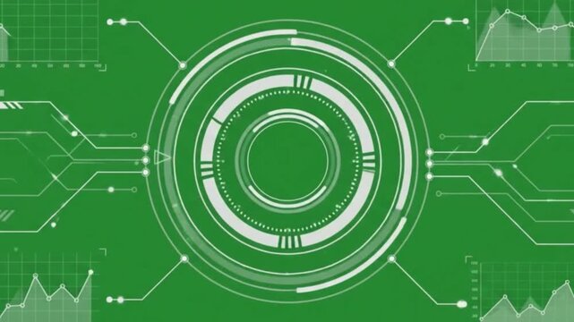 Elegant AI Scan Frame Overlay with Animated Corner Brackets on Green Screen Seamless Loop 4K