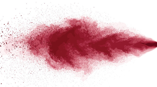 Red spray paint cloud texture on a white background with specks