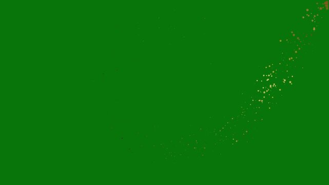 Fairy glitter particle swirl animation with glowing gold sparkles and elegant magic trail on deep green screen background seamless festive loop in ultra HD 4K