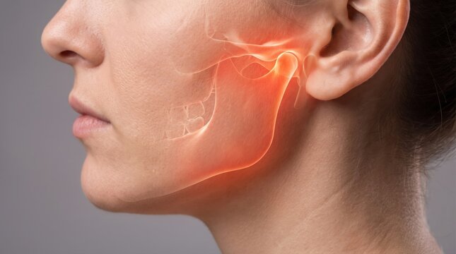 Woman Suffering from Temporomandibular Joint Dysfunction, Showing Jaw Pain and Discomfort.