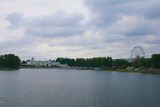 The Angara River in Siberia. Angara River in Irkutsk, Siberia, Russia