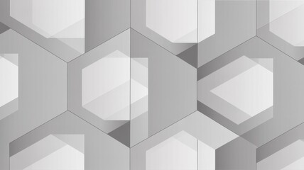 Obraz premium Geometric hexagon pattern with subtle gray and white tones