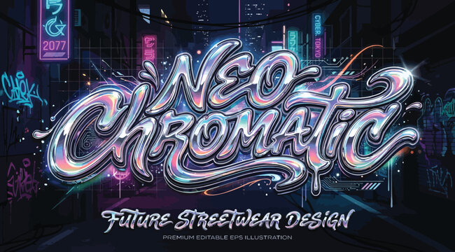 Neo chromatic future streetwear design typography