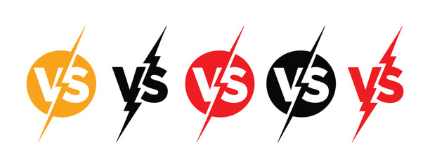 Battle versus logo with VS letters representing game matches, competition, duel, and esports graphics, vector illustration for gaming tournaments, player battles, fighting events, versus screens, and  © Khoteza