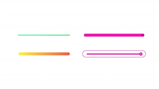 Progress bar variations flat UI element animation set. Software starting. Loading status. Animated user interface component pack. Modern motion graphics for light theme. HD video on transparent