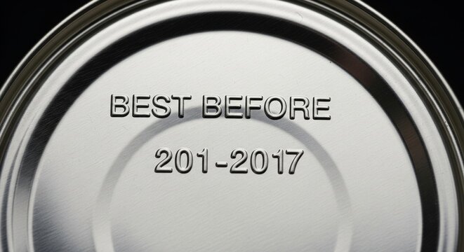 Best Before Date Marked On Circular Metal Surface With Minimalist Design