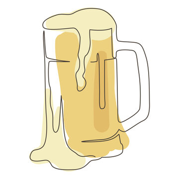 Foam beer glass stroke beer