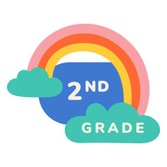 Obraz premium 2nd grade rainbow label
