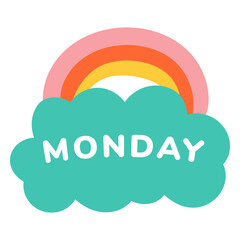 Obraz premium Monday rainbow label