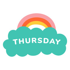 Obraz premium Thursday rainbow label