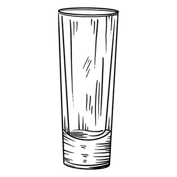 Tall glass detailed hand drawn