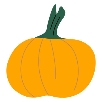 Simple yellow pumpkin flat