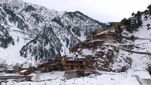 Sheikhanandeh village, inhabited by the Nuristani in Bumburet valley, kalash Valley, pakistan