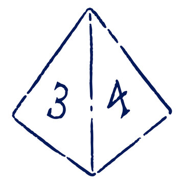 D4 RPG dice stroke