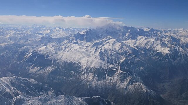 View of the Nanga Parbat, from the sky, Karakoram mountain range, Pakistan