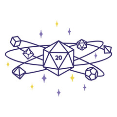 Fototapeta premium Astral rpg dice stroke