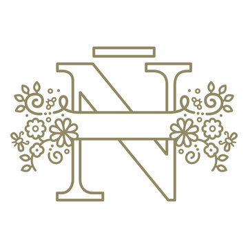 Floral capital letter N tilde stroke