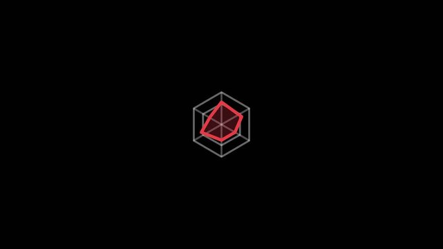 Radar chart interface showing analytical data metrics in a minimalist digital motion video clip for modern business information systems analysis.
