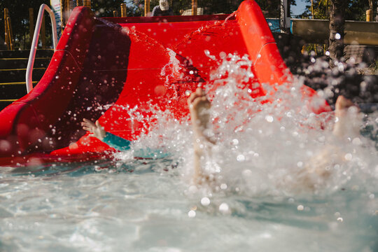 Child on Waterslide
