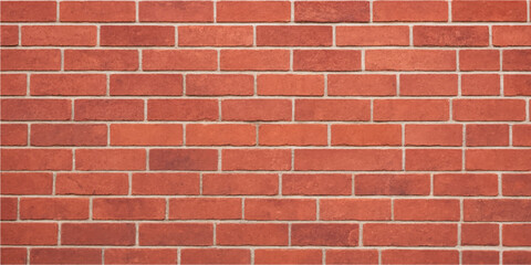 Fototapeta premium Clean red brick wall texture background for modern architectural design and construction material photography inspiration