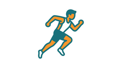 Obraz premium Athletic Man Running Silhouette, Fitness and Sport Concept, Dynamic Motion